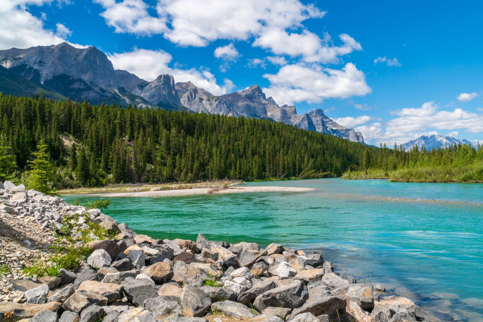 Fine art print of the Bow River in Canmore, Alberta Eastern Canada – landscape photography by Andrew Mease