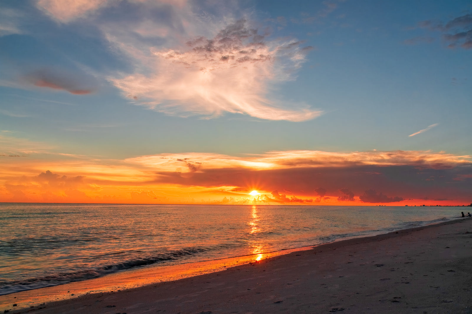 Fine art print of a Florida colored sunset on Little Hickory Island in Bonita Springs, Florida – landscape photography by Andrew Mease