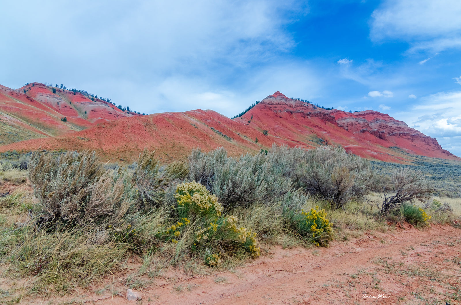 Fine art print of the Red Hills in Kelly Wyoming – landscape photography by Andrew Mease