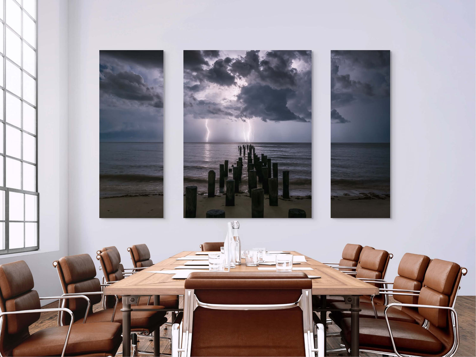 Pilings Light Show Triptych