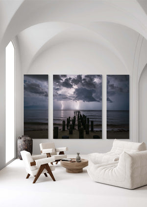 Pilings Light Show Triptych